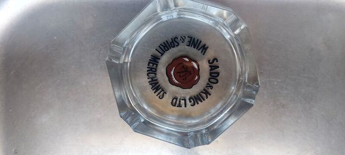 Vintage Ashtray SADO & KING ltd ,wine ,spirit merchant vintage glass Ashtray, good old condition, see pictures for condition, sold as seen,,collectors item, hard to come by,price includes post thank you