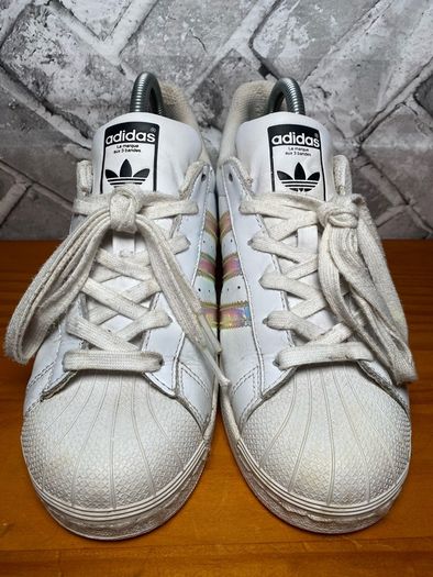Adidas Superstar Ladies White Leather Trainers UK5 EUR38