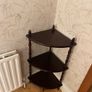 Vintage Dark Wood 3-Tier Corner Shelf Image 2