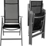 Aluminum polyrattan 6+1 seating set, 6 folding chairs & 1 table with glass tops - various colors, dark gray Image 4