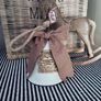 New bespoke vintage French script XXL bell with oversized houndstooth ribbon bow Image 10