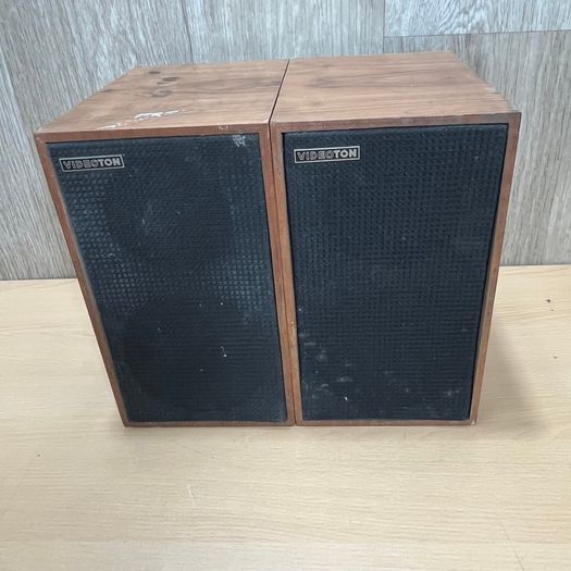 Pair Vintage Videoton D132 E Minimax II Teak Hifi Speakers - Made in Hungary