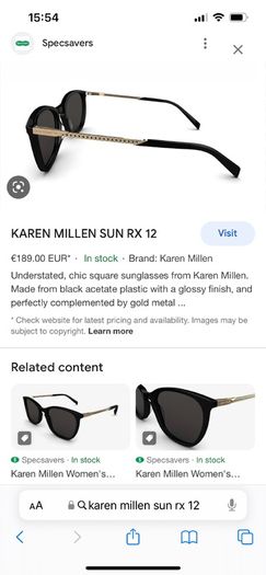 Karen Millen Sun RX 12 sunglasses