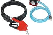12V DC 37.9 LPM 798.6 cm Lift, Portable Electric Diesel Transfer Extractor Pump Kit with Automatic Shut-off Nozzle, Delivery &amp; Suction Hose for Diesel, Kerosene, Transformer Oil