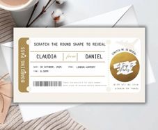 Custom Holiday Boarding Pass Scratch Card  Personalised Plane Ticket Birthday Surprise Unique Gift for Travel Lovers or Honey Moon
