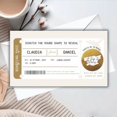 Custom Holiday Boarding Pass Scratch Card  Personalised Plane Ticket Birthday Surprise Unique Gift for Travel Lovers or Honey Moon