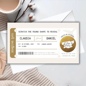 Custom Holiday Boarding Pass Scratch Card  Personalised Plane Ticket Birthday Surprise Unique Gift for Travel Lovers or Honey Moon