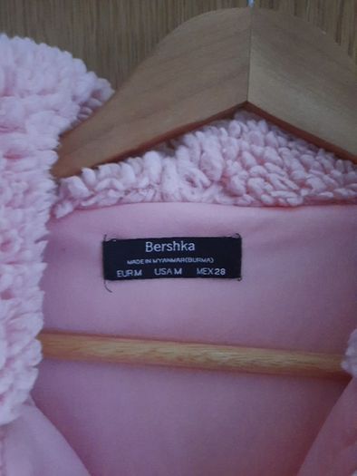 bershka pink thick fleece hoody