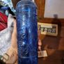 Vintage bottle cobalt blue with grapes Image 2