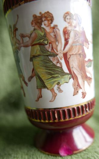 Vintage Colibri Grecian Fresco Design Porcelain Lighter - Handmade In Italy-Fiorentine collectible vintage lighter