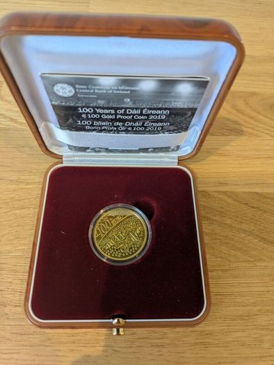 RARE Ireland 100 Euro Gold Proof Coin 2019.100th Anniversary
