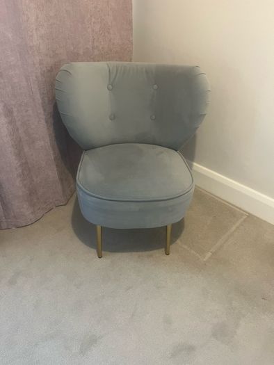 Grey velvet Armchair