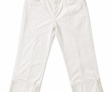Ladies White Half Length Summer Trousers: Size 16