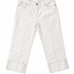 Ladies White Half Length Summer Trousers: Size 16