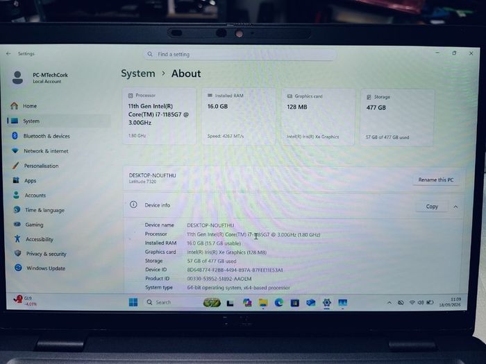 Very Fast Premium Dell laptop  i7/16GB/512GB m.2 SSD/W11