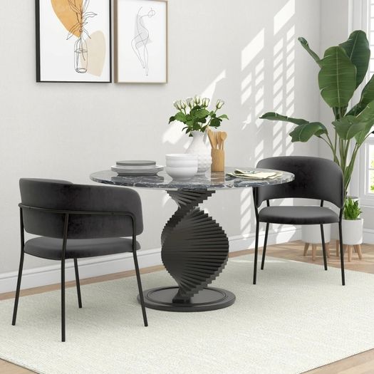 Upholstered Chair, Modern and Comfortable, 57x53x73 cm, Gray