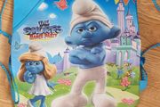 New - A Super Cute Smurfs Drawstring Bag - 2 Pockets, Shoulder Straps &amp; Handles