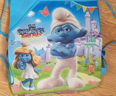 New - A Super Cute Smurfs Drawstring Bag - 2 Pockets, Shoulder Straps & Handles