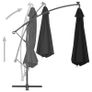Cantilever Umbrella with LED Lights Black 350 cm Image 4
