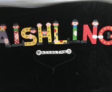 Hand painted Wooden letters + necklace