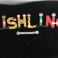 Hand painted Wooden letters + necklace