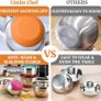 Mixing Bowls with Airtight Lids, 6-Piece Stainless Steel Metal Bowls by Umite Chef, Measurement Marks & Colorful Non-Slip Bottoms Size 7, 3.5, 2.5, 2.0,1.5, 1QT, Great for Mixing & Serving Image 2