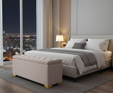 Elegance Boucle Ottoman with Storage 120x40cm