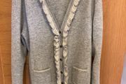 Cardigan grey pure new wool.