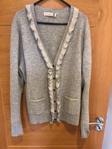 Cardigan grey pure new wool.