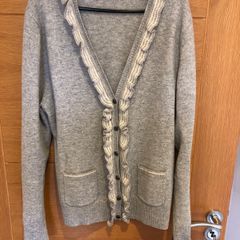 Cardigan grey pure new wool.
