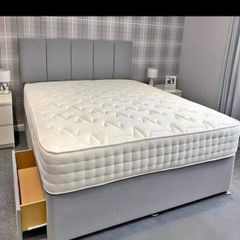 New Stylish single ,Double 4ft, 4ft6, King 5ft And 6ft Superking Sizes Divan Beds Instock. Drawers And Optional Tufted Mattresses Available. Free Delivery
