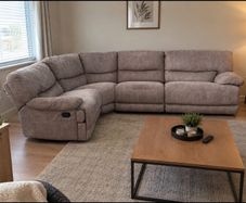 Ez living Beige/brown Recliner Corner sofa Modular L shaped couch