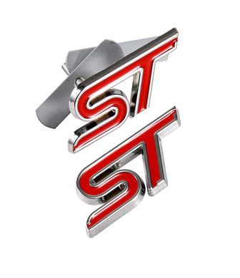 1x Metal Red ST Front Grille Sticker Car Head Grill Emblem Badge Chrome Sticker for FORD FIESTA FOCUS MONDEO