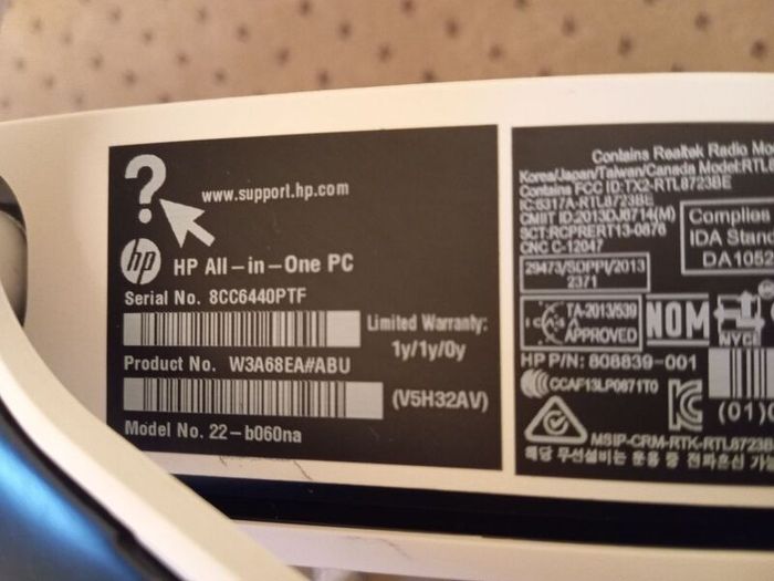 HP All-In-One Desktop 22'