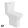 Rimless Close Coupled Open Back Toilet with Soft Close Toilet Seat Image 2