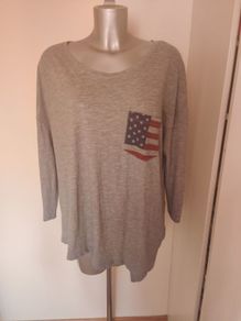 Rainbow grey top size UK20/22 EU48/50 Postage included