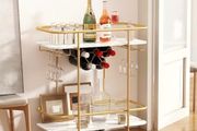 Drinks Trolley on Wheels Gold