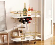 Drinks Trolley on Wheels Gold