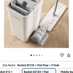 JOYMOOP Mop and Bucket with Wringer Set for Home, Flat Mop and Bucket System, Mops for Floor Cleaning and Wall Cleaner