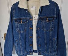 Bershka Oversized Denim Fleece Jacket