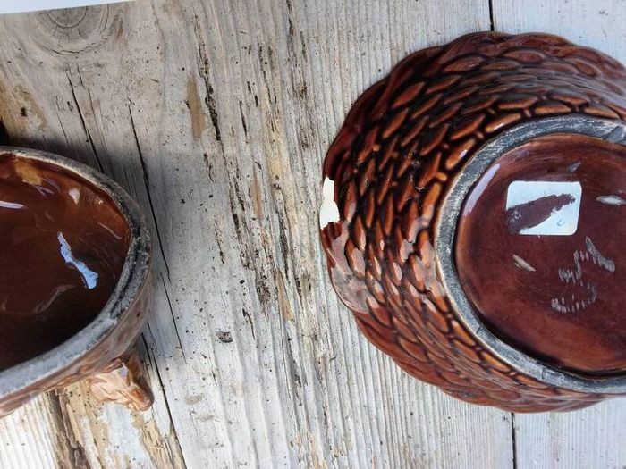 vintage pate Terrine dish, chicken on nest ceramic dish