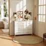 Chest of Drawers for Bedroom with 7 Drawers, Fabric Storage Drawer, Tall White Hallway Storage Unit Image 5