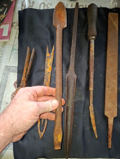 Antique Forged made Wood Carving Tool and Metal Files etc, Postage available or Collection,