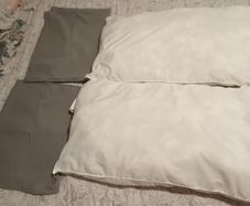 Two individual pillows with covers