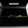 Vintage Gold Plated Bar Purple Stone Brooch Image 3