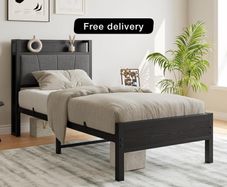 3ft Single Bed Frame with Storage Headboard