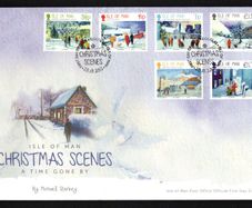 2012 Isle of Man Christmas Scenes. A Time Gone By (Paintings by Michael Starkey) Commemorative Stamps First Day Cover (FDC)