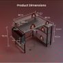 L Shaped Gaming Desk with LED Lights & Power Outlets, 100 x 80cm Small Corner Image 2