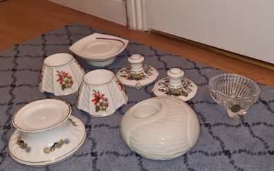 Selection of  Vintage Candle stick holder, candle holders and Night Light Holders Ceramic and Glass