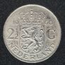 1960  Netherlands  2 1/2 Gulden - Juliana Silver Coin Image 2